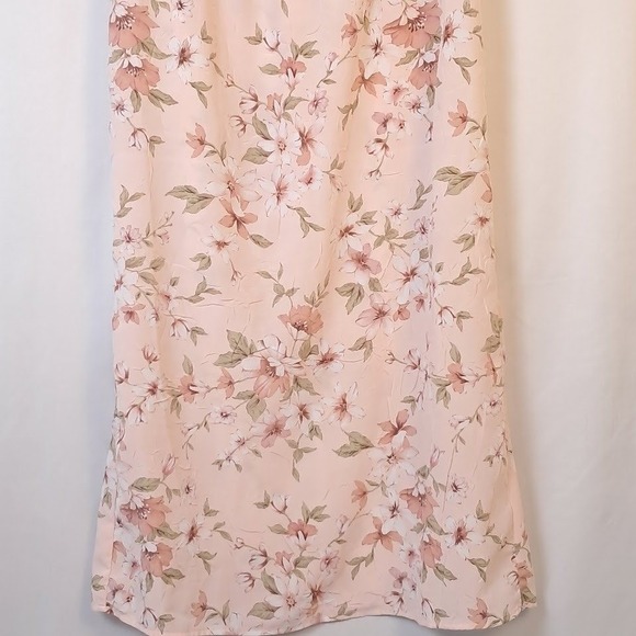 Vintage 90s R&K ORIGINALS 10 Pink Floral Sleeveless Shift Dress Maxi Fairycore - Picture 3 of 6